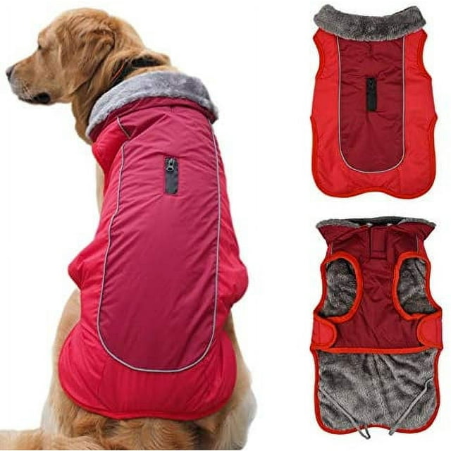 Dog Coat With Fluff In Cold Winter, Suitable For Small, Medium And Large Dogs