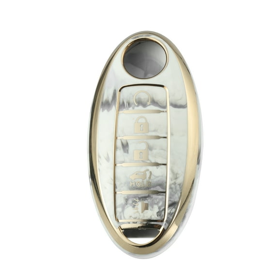 Unique Bargains Key Fob Cover for Nissan Altima Maxima TPU Gray 5 Button Porcelain Pattern Remote Key Fob Case Shell