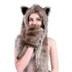 thumbnail image 1 of Gorro de felpa con estampado de leopardo y Lobo para hombre y mujer, bufanda con patas, guantes gruesos, cálidos, 3 en 1, Invierno, 1 of 6