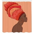 thumbnail image 3 of Ambesonne African Shower Curtain, Young Girl Turban, 69"Wx70"L, Chocolate Salmon, 3 of 3