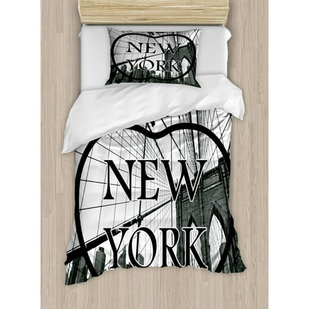 Nyc Duvet Cover Set Cityscape Nyc Big Apple I Love New York City