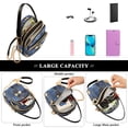 thumbnail image 5 of FORMRS Crossbody Bag for Women Quilted Travel Shoulder Cell Phone Purse with Chain Strap Handbag, Blue Geometric Pattern, 5 of 7