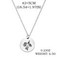 thumbnail image 2 of Womens Jewelry Birth Month Flowers Necklace, Birth Flower Pendant Necklace, Disc Coin Pendant Necklaces Birthday Gifts For Her Birth Flower Necklaces Delicate Metal Pendant Necklace, 2 of 2