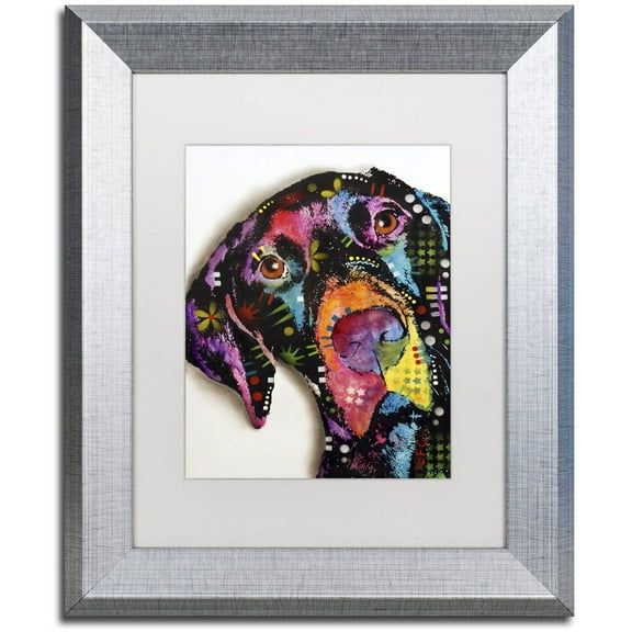 Trademark Fine Art "Pointer" Canvas Art by Dean Russo, White Matte, Silver Frame