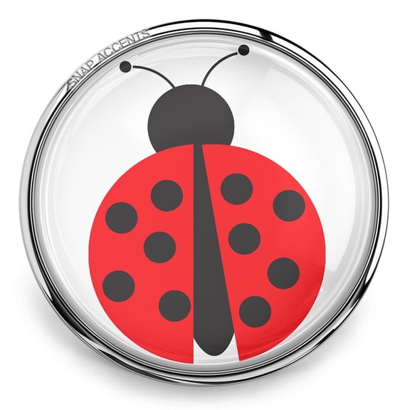 Ladybug Snap Jewelry Ginger Charm Button, For Interchangeable DIY Customizable Accessories