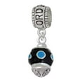 thumbnail image 1 of Delight Jewelry Silvertone Hot Blue Dots on Black Spinner Lord Guide Me Charm Bead, 1 of 4