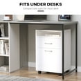 thumbnail image 4 of CoSoTower 24" Small Filing Cabinet with Open Compartment, Drawer and Wheels, Home Office Storage Cabinet, White, 4 of 7
