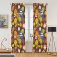 thumbnail image 2 of Kitchen Curtains 84 Inch Length 2 Panels, Ball Games Grommets Window Treatment Curtain, Colored Football Baseball Basketball Rugby Thermal Curtains Drapes for Living Room/Bathroom, 2 of 9
