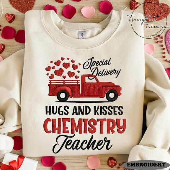 Embroidered Special Delivery Hugs and Kisses Chemistry Teacher Valentine Gift