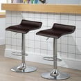 thumbnail image 4 of Costway Set de 2 Tabouret de Bar Pivotant PU Cuir Réglable Comptoir de Cuisine Bar Chaise Café, 4 of 10