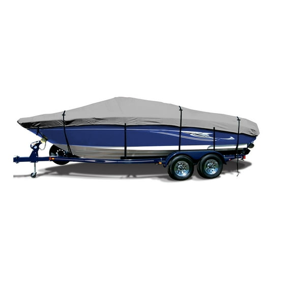 SavvyCraft V-hull Runabouts Bowrider Trailerable Boat Cover Fits 20'-22'L Beam width 106" Grey