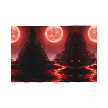 

Placemats Set of 4 / 6 Red Moon Lava Placemats for Dining Table Indoor/Outdoors Heat Resistant Washable Placemats 18 x 12