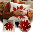 thumbnail image 2 of Autumn Throw Pillow Covers 18x18 Set of 2 - Harvest Maple Leaf Pattern Thanksgiving Home Decor, Farmhouse Linen Cushion Cases for Sofa Couch Indoor Outdoor Fall Seasonal Decorations, 2 of 5