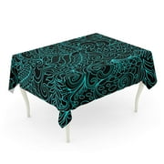 SIDONKU Botany Rainbow Abstract Colorful Coloring Zentangle Algae Sea Branch Tablecloth Table Desk Cover Home Party Decor 52x70 inch