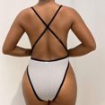 thumbnail image 5 of Gibobby Traje de baño sexy de una pieza Traje de baño de 1 pieza para mujer Traje de baño ajustable ahuecado sexy Traje de baño duradero sin espalda(Plata de plata,CH), 5 of 5