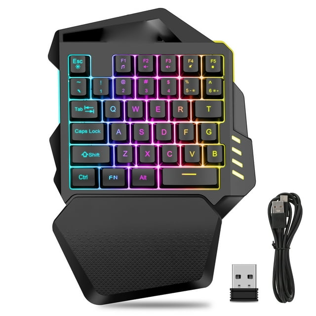 Clavier de Jeu, 32 Millions de Frappes RGB Éclairage Clavier de Jeu à une Main pour Ordinateur