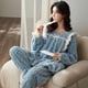 thumbnail image 3 of Pijamas de franela con dibujos animados para Mujer, ropa de dormir elegante, conjuntos de pijama de lana Coral, ropa de casa a la moda para invierno, 3 of 5