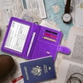 thumbnail image 3 of RSAquar Passport Holder for Women and Men, Premium PU Leather Travel Passport Wallet RFID Blocking Passport Cover Travel Documents Organizer with Pen Holder, Purple, 3 of 6