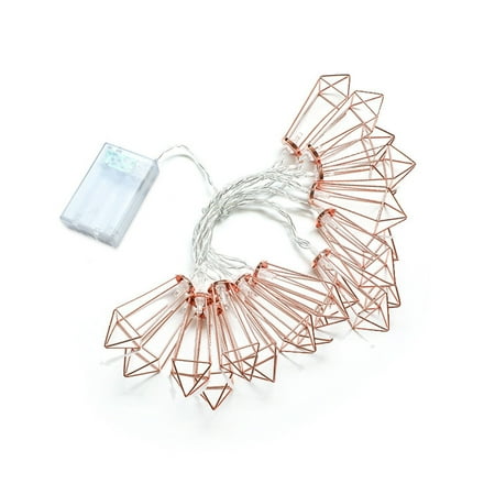 

Huaai LED Light Iron Art Diamond Drop Frame Rose Gold Geometric Light String B