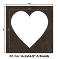 thumbnail image 2 of Brown Suede Picture Frame Mat for 19x19 Frames - Heart Opening for 15x15 Photos - 10 Mats, 2 of 7