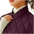 thumbnail image 4 of Sexlip Womens Puffer Vest Lightweight Sleeveless Jacket Women Puffy Vest Quilted Coat Solid Plus Size Warm Winter Vests Purple M, 4 of 8