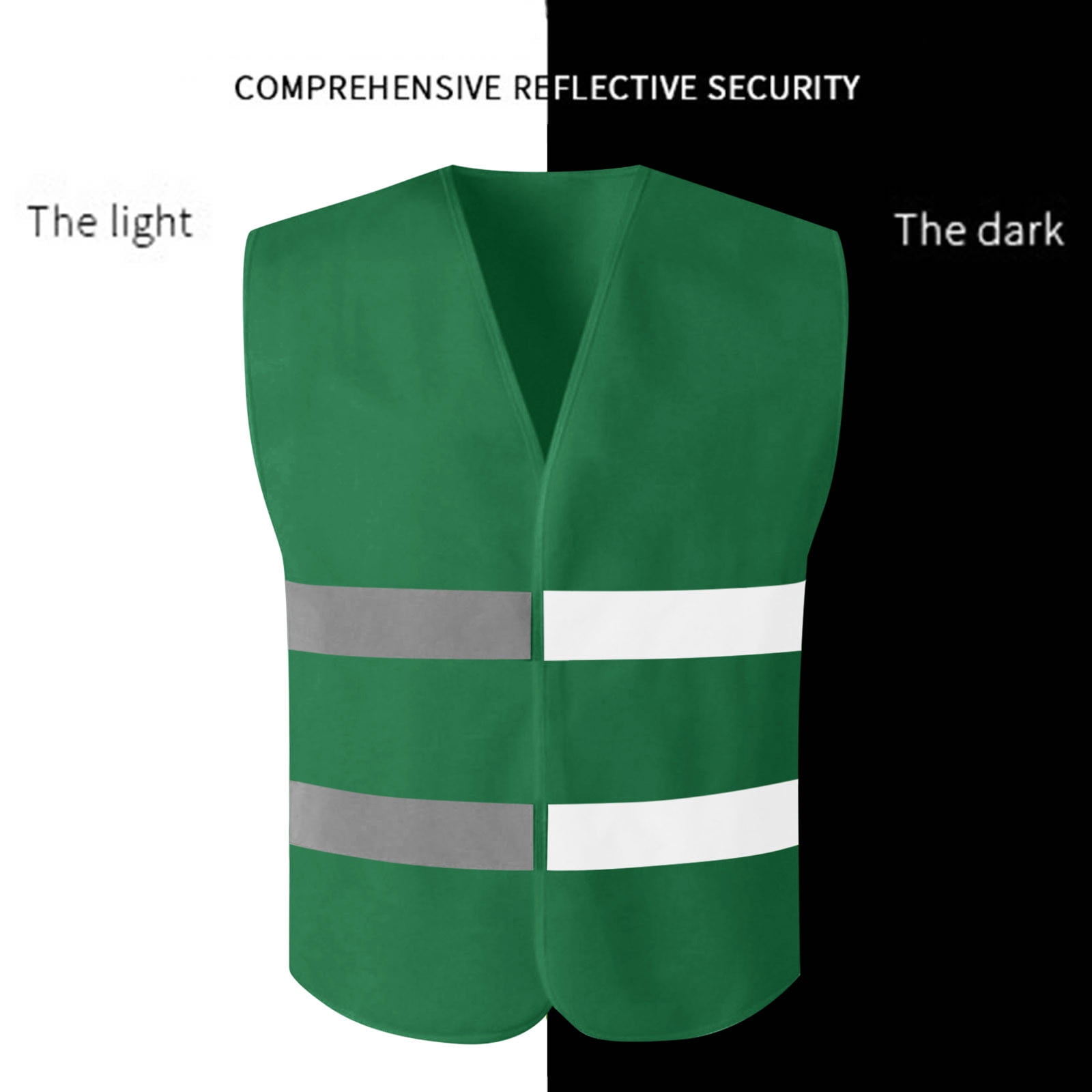 SZJXBUY Construction Vests for Men High Visibility Mesh Sleeveless Reflective Vest with Pockets and Zipper Breathable Workout Outerwear Top Army Green,Free Size
