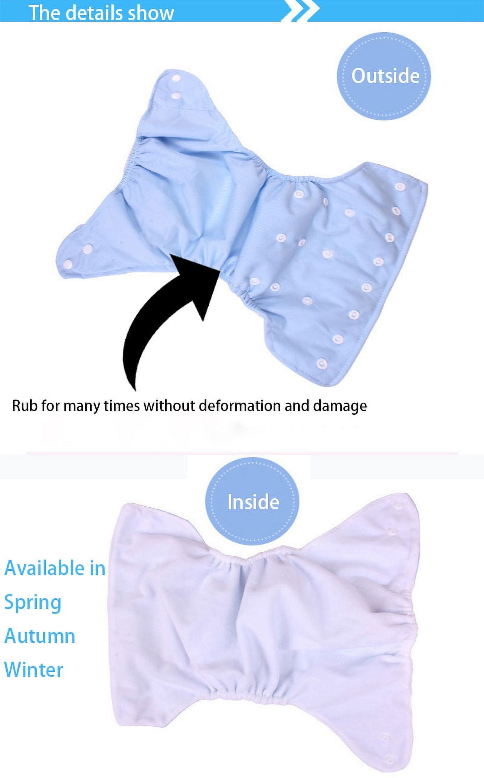 Duslogis 8 Pack Washable Diapers Waterproof Diapers One Size Washable Diapers for Baby- Baby Diaper Panties for 3-10KG Baby