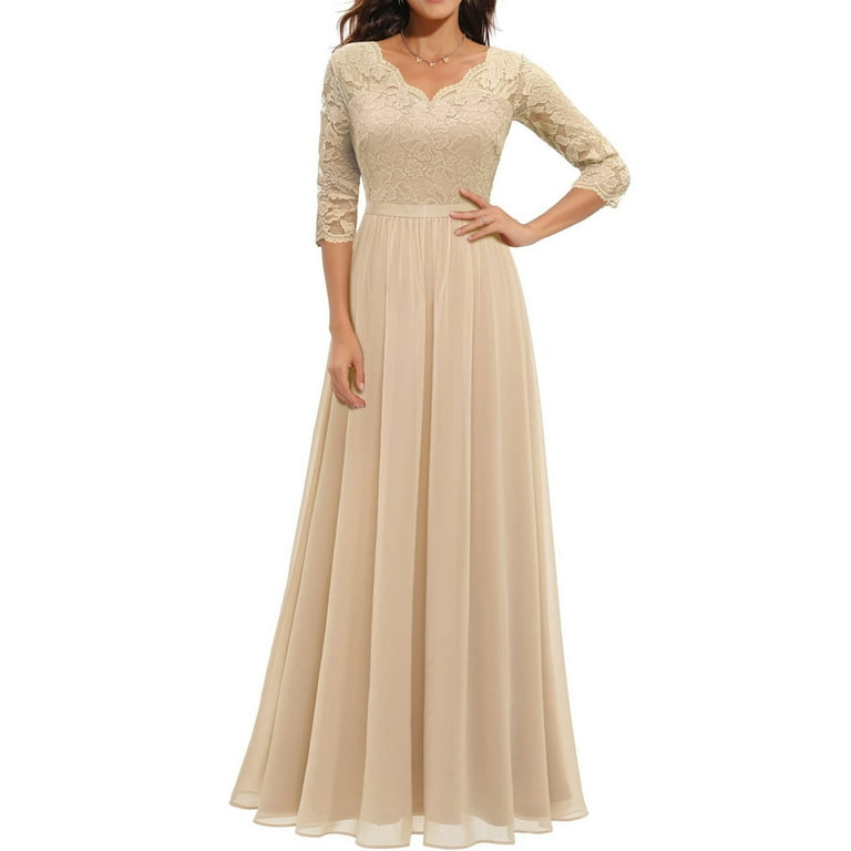 adrianna papell plus size bead-illusion blouson dress Made in USA Beige Champagne Infinity Dress Bridesmaid Convertible Dress main image 0