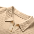 thumbnail image 4 of FRSASU Men's 2 Pieces Set Short Sleeve Knit Polo Shirts Casual Shorts Summer Beach Matching Outfits Khaki, 4 of 9