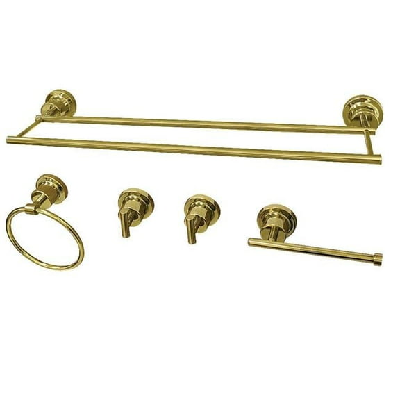Concord 5 Piece Bathroom Accessory Sets, Polished Brass