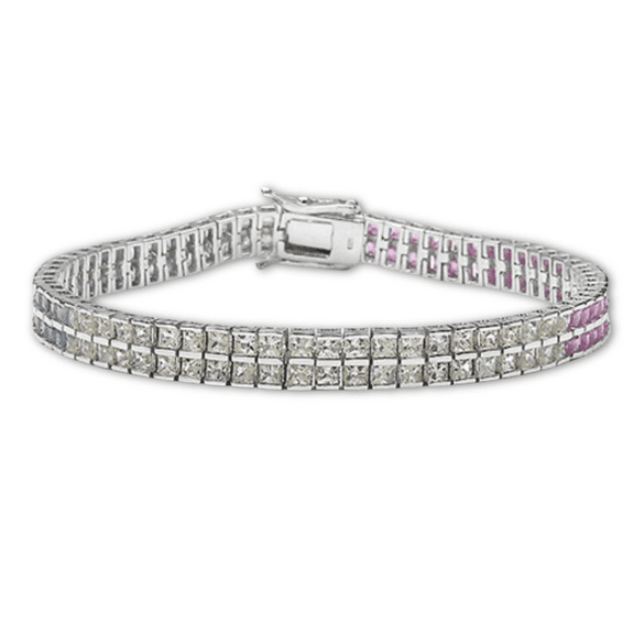 Genuine Multi sapphire Tennis Bracelet