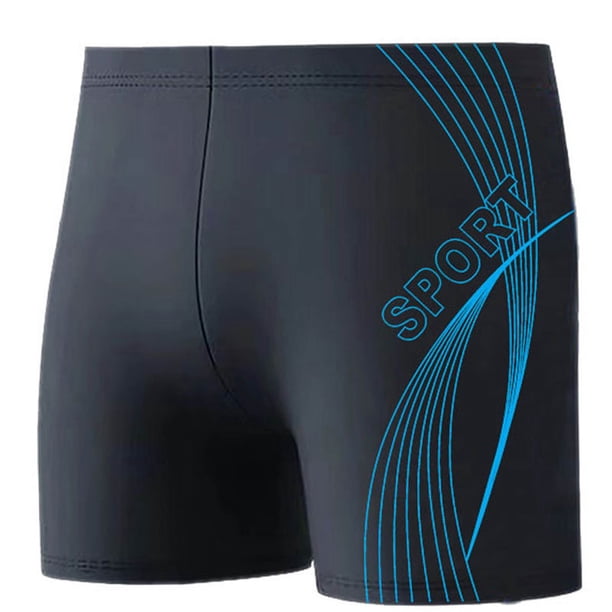 Augper Men's Swim Shorts Printed Swimsuit Quarter Pants Quick-drying Swim Shorts