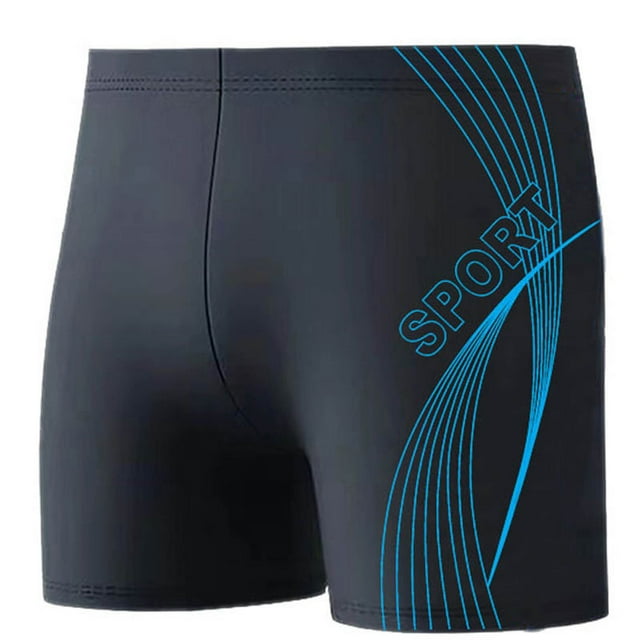 Amzcrzy Mens Swim Trunks Quick Dry Men's Athletic Square Leg Swimsuit Jammers Durable Compression Swim Briefs Training Bathing Swimming Shorts(Regular & Plus Size)