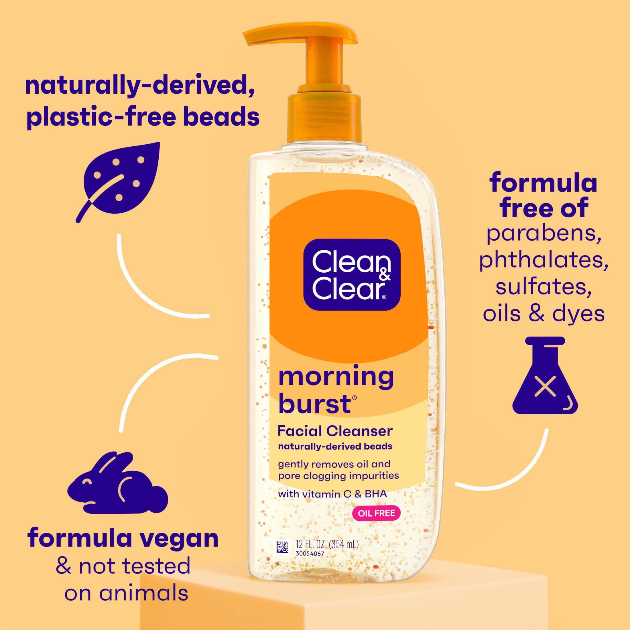 (3 pack) Clean & Clear Morning Burst Vitamin C Face Wash, 12 fl. oz