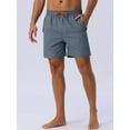 thumbnail image 2 of DARING DIVA Men's Elastic Waist Drawstring Mesh Lining Beach Shorts 28 Gray, 2 of 6