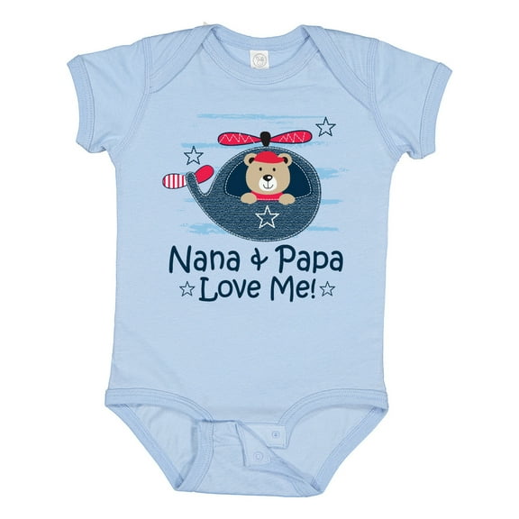 Inktastic Nana and Papa Love Me Grandson Boys Baby Bodysuit