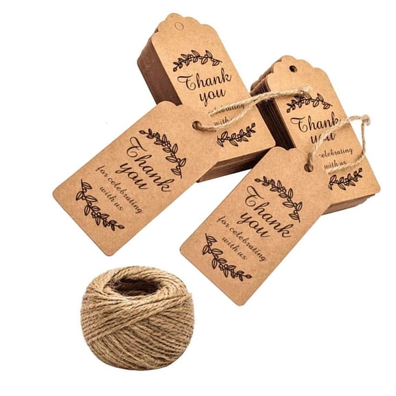 OUNONA Assorted Color Kraft Paper Tags for Wedding Decorations 100Pcs