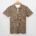 thumbnail image 3 of Leopard Print Men Zipper T-shirt Summer Casual Short Sleeve T-shirt Top, 3 of 7