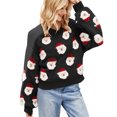 thumbnail image 1 of Gibobby Sudadera de Navidad para mujer Tops casuales de Navidad para mujer, de manga larga, lindo patrón de Papá Noel, suéteres sueltos con cuello redondo(Negro,M), 1 of 5