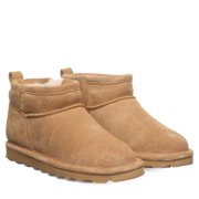 BEARPAW Shorty Youth Ankle Boot Iced Coffee Size 2 | Comfortable & Durable Slip On Winter Boot for Kids