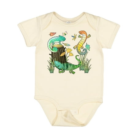

Inktastic Cute Lizards Hanging out Boys or Girls Baby Bodysuit