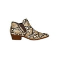 thumbnail image 2 of Women Snake Embossed Layered Vamp Stacked Chunky Heel Ankle Booties 18338, 2 of 6