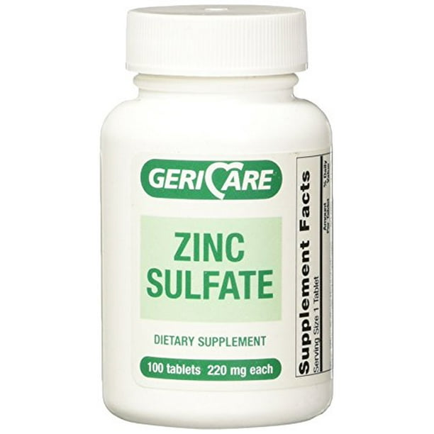Gericare Zinc Sulfate 220mg Dietary Supplement, 100 Count ... Gericare Zinc Sulfate 220mg Dietary Supplement, 100 Count ...