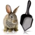 thumbnail image 2 of Pala para arena para mascotas, pala de plástico negra de 12" x 5" x 2", lados profundos e inastillables, borde puntiagudo para llegar a las esquinas, mango ergonómico, 2 of 5