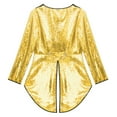 thumbnail image 6 of TiaoBug Woman's Magician Costume Tailcoat Tuxedo Jacket Sequins Long Sleeve Coat Circus Blazer Gold 3XL, 6 of 7