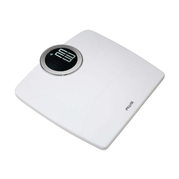American Weigh Scales Digital Body Bathroom Scale Comfortable Plastic Platform, White
