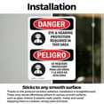 thumbnail image 3 of (2 Pack) Eye And Hearing Protection Required Bilingual OSHA Danger Sign, 3 of 7