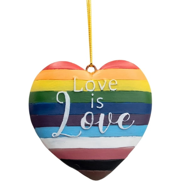 Rainbow LGBTQ Pride Month Love is Love Christmas Tree Ornament