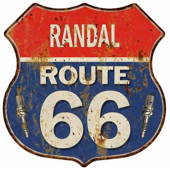 RANDAL Route 66 Sign Shield Metal Gift Man Cave Gift 211110002338