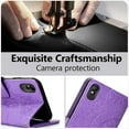 thumbnail image 5 of Mandala Phone Cover for Xiaomi Redmi 9A/9AT/9i, Premium PU Leather Flip Case 3 Card Slot 1 Cash Slot Magnetic Closure with Stand Function and Lanyard Foldable Embossing Pattern Case - Purple, 5 of 9